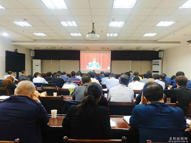 麦积区组织收听收看全省健康扶贫工作推进视频会议.jpg