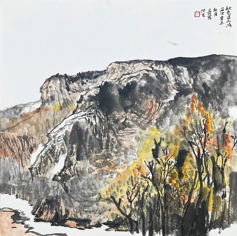 12豆兴军《秋色吕二沟》50x50cm.jpg