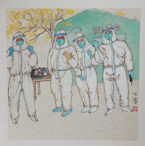 作者:丁芳 作品《一起加油》.jpg 作者:丁芳 作品《一起加油》.jpg