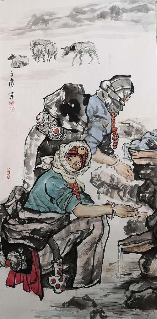 作品名称:《清泉》尺寸:140cmⅩ70cm厘米 作者:王文虎.jpg