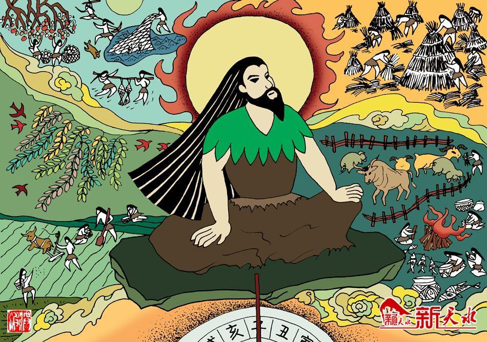 图绘伏羲功绩之十四|作历度 定节气.jpg 图绘伏羲功绩之十四|作历度 定节气.jpg